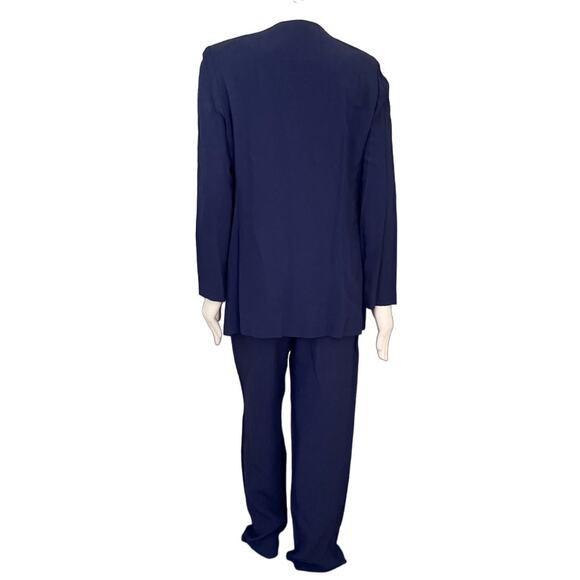 VTG R&M RICHARDS 2 Piece Conservative Pantsuit Set in Navy Blue SZ 8 - Picture 8 of 12